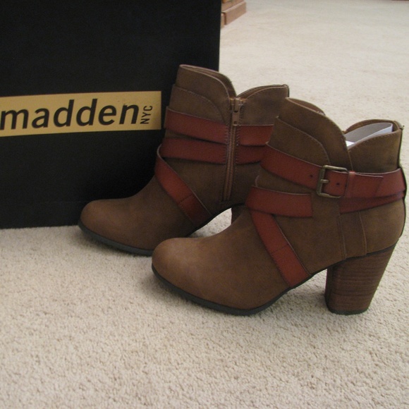 Madden NYC Shoes - Madden NYC Womens NEW Ankle Boots Driftt Cognac
